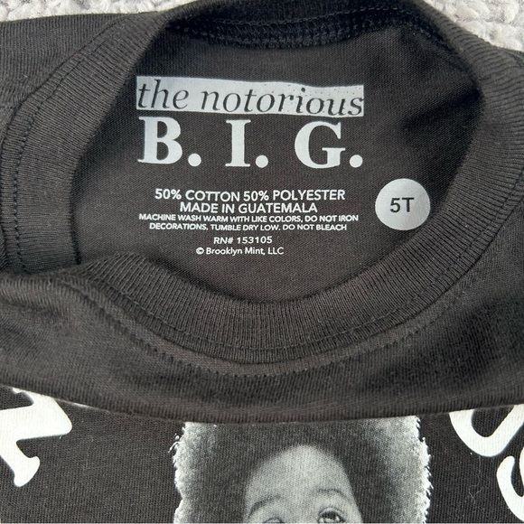 The Notorious BIG Shirt 5T Baby Tee Iconic Rapper Legendary New York Rap Music - Picture 2 of 3